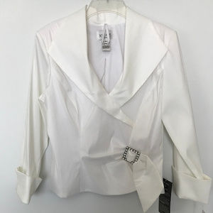 New - XSCAPE - Evening Wear - White Blouse - Sz 8